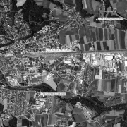 © Land NÖ Overview 1:20.000 with GPS data, 1=Ehem. camp area, 2=Eisenreichdornach "Bombing 20.3.1945", 3=Amstetten railway station