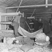 © AMM/USHMM Barrack from inside, May 1945