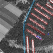 © Photographic collection of the Mauthausen/USHMM concentration camp memorial Survey of the barracks of the former concentration camp Gunskirchen - Aerial view of the US Army from 20.04.1945 - 13 o'clock