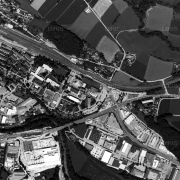 © DORIS Überblick 1:5.000 mit GPS-Daten, AL Vöcklabruck-Wagrain; 1=ehem. Lagergelände