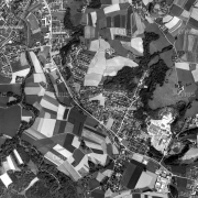 © DORIS Überblick 1:10.000 mit GPS-Daten; 1: Stolleneingänge "bergkristall" 2: ehem. Lagergelände Gusen II 3: ehem. Lagergelände Gusen I