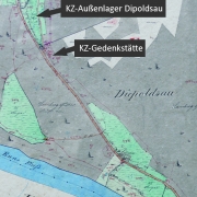 © Urmappe Einzeichnung des ehem. Lagergeländes und der Gedenkstätte