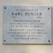 © MK Steyr Memorial plaque for the resistance fighter Karl Punzer, Karl-Punzer-Hauptschule