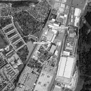 © DORIS Overview 1:5.000 with GPS data, 1=Memorial next to Haager Straße, 2=former camp area