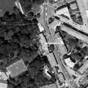 DORIS Überblick 1:1.000 mit GPS-Daten und Katasterteilung, AL Linz II; 1= Stolleneingang
