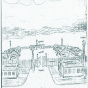 © AMM Sketch of the camp drawn by former concentration camp inmate Robert Grissinger