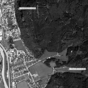 © GIS-Steiermark Overview 1:10,000 with GPS data; 1: Memorial and former camp site 2: Gallery entrances