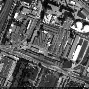 © Google Earth Satellitenfoto KZ-Saurer Werke: Detailansicht ehem. Lagergelände und Werkshallen