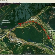 © Google Earth/MKÖ Aerial photograph showing the location of concentration camps, routes and tunnels